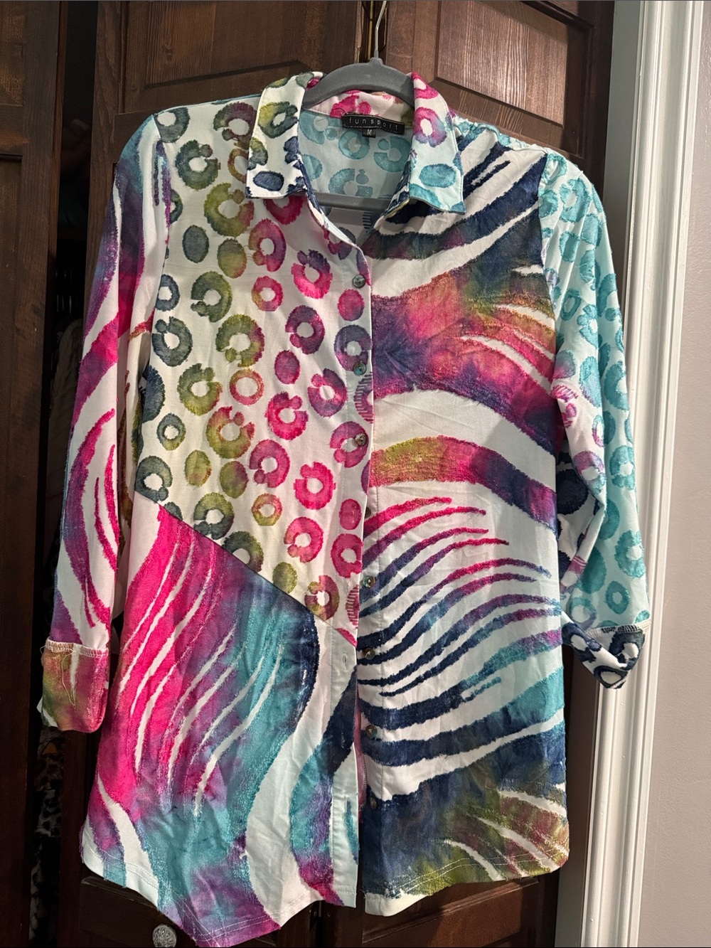 Bright Abstract Multicolor Button-Up Shirt